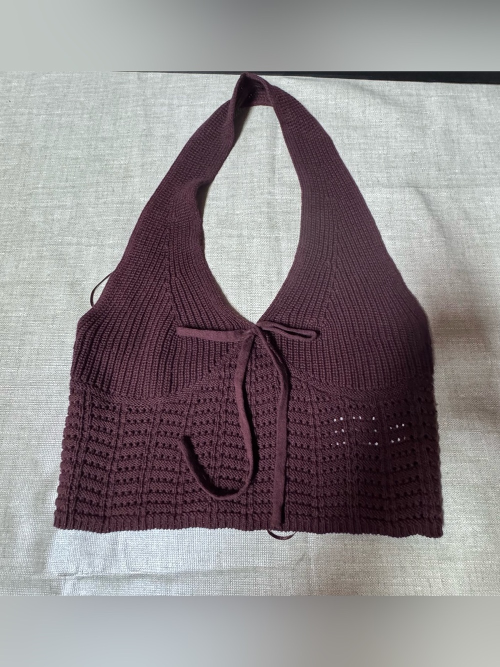 Sincerely Jules Knit Halter Tank Top in Brown